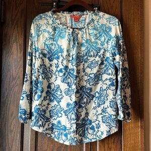 Sundance Floral Print Long-Sleeved Pullover Blouse, NWOT, Size XS